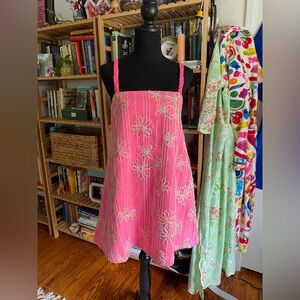 Lina Pink Floral Embroidered Dress